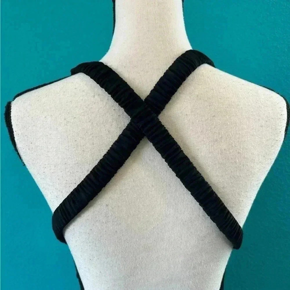 New with tags j crew black Scrunchie-strap plunge one-piece in size 0 - Picture 5 of 7